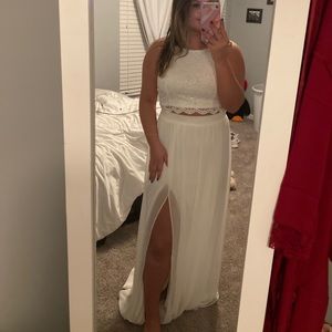White two piece dress from LULUS